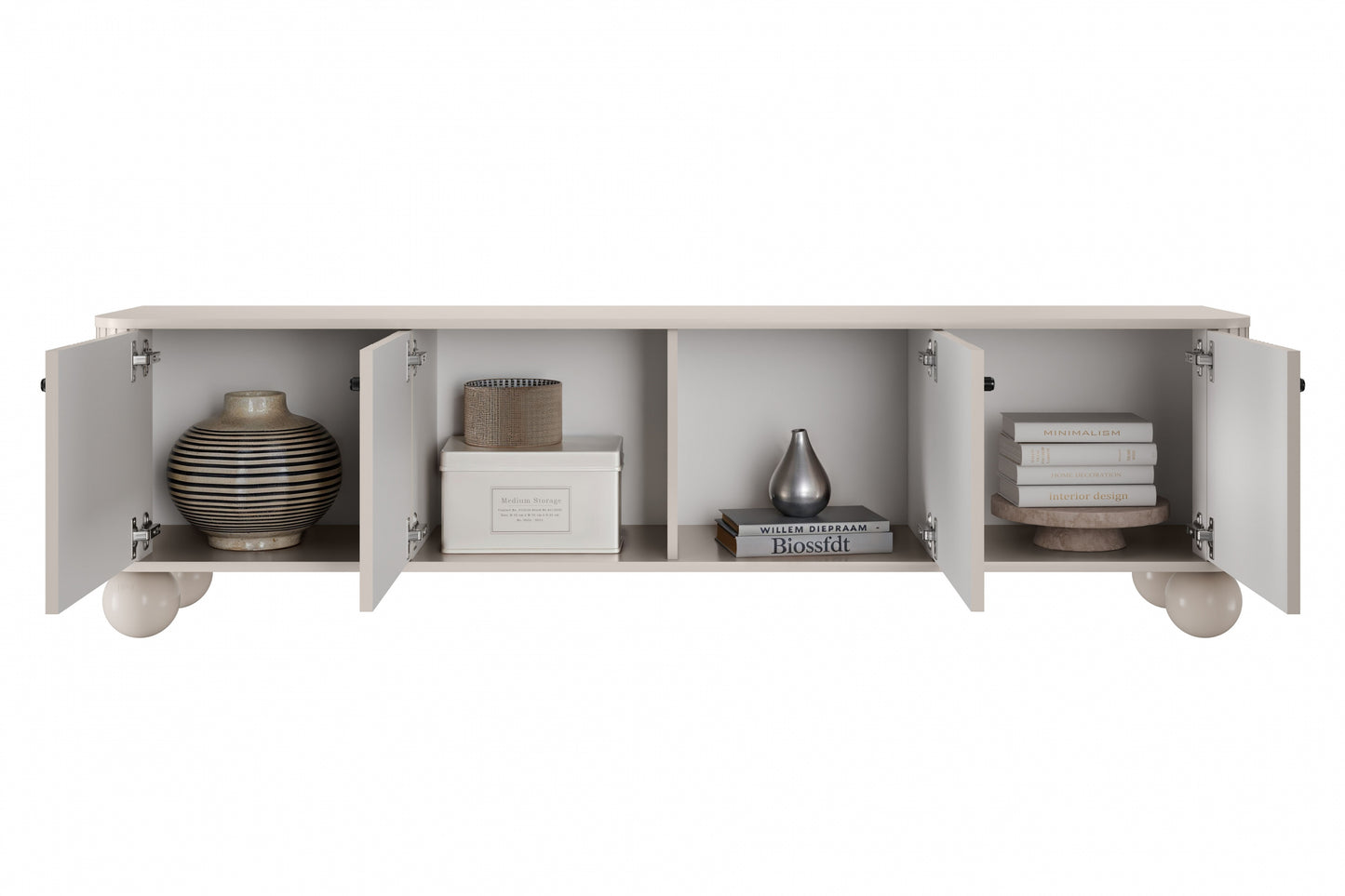 TV skapis Vespa 187/48/38 cm kašmirs/melns - N1 Home