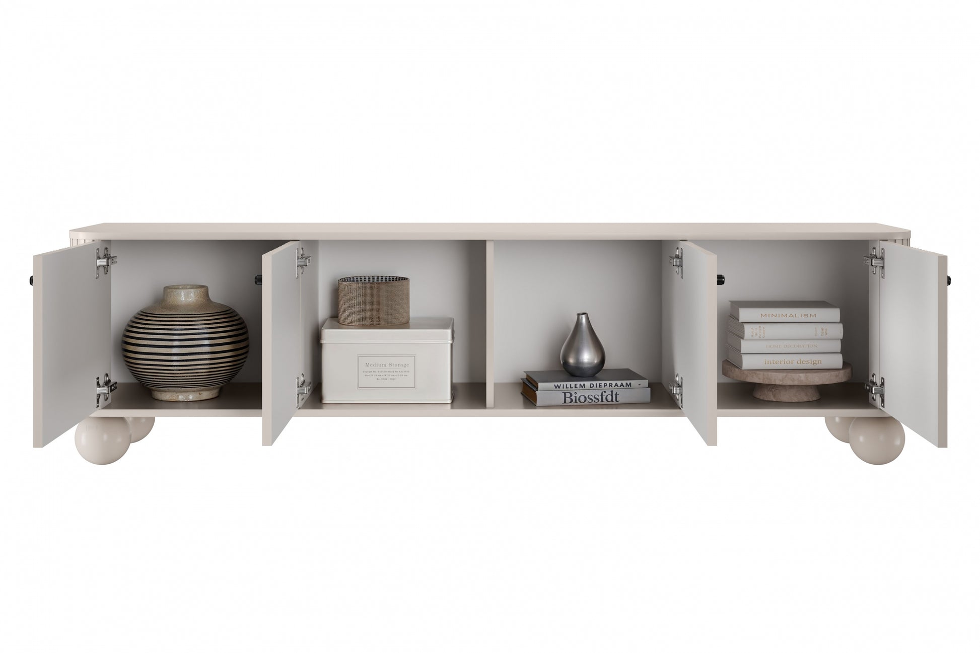 TV skapis Vespa 187/48/38 cm kašmirs/melns - N1 Home