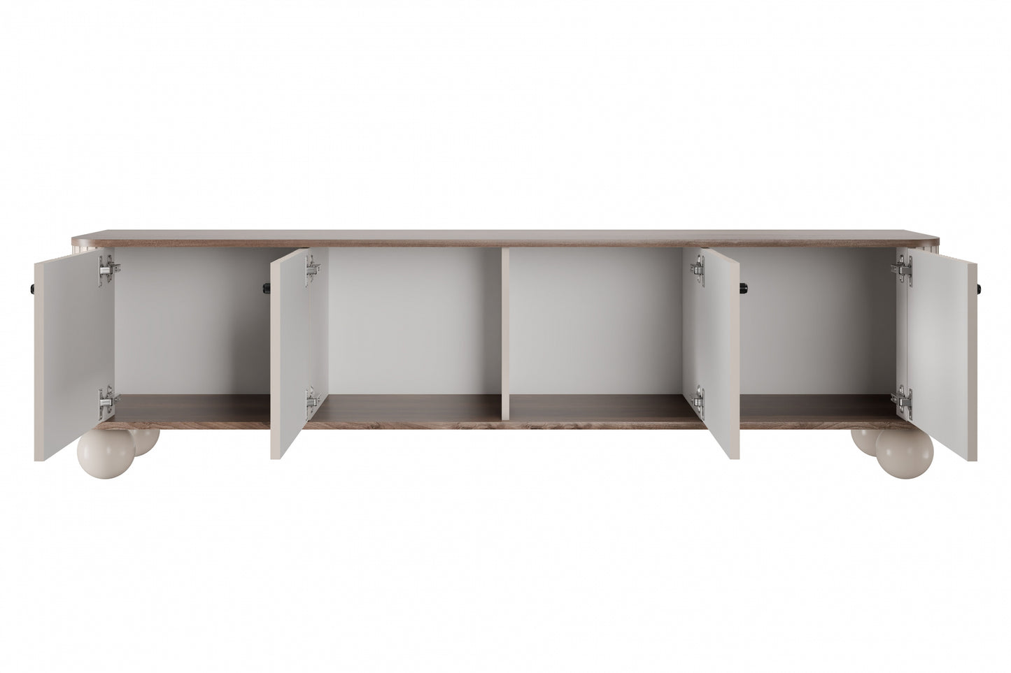 TV skapis Vespa 187/48/38 cm kašmirs/rieksts/melns - N1 Home