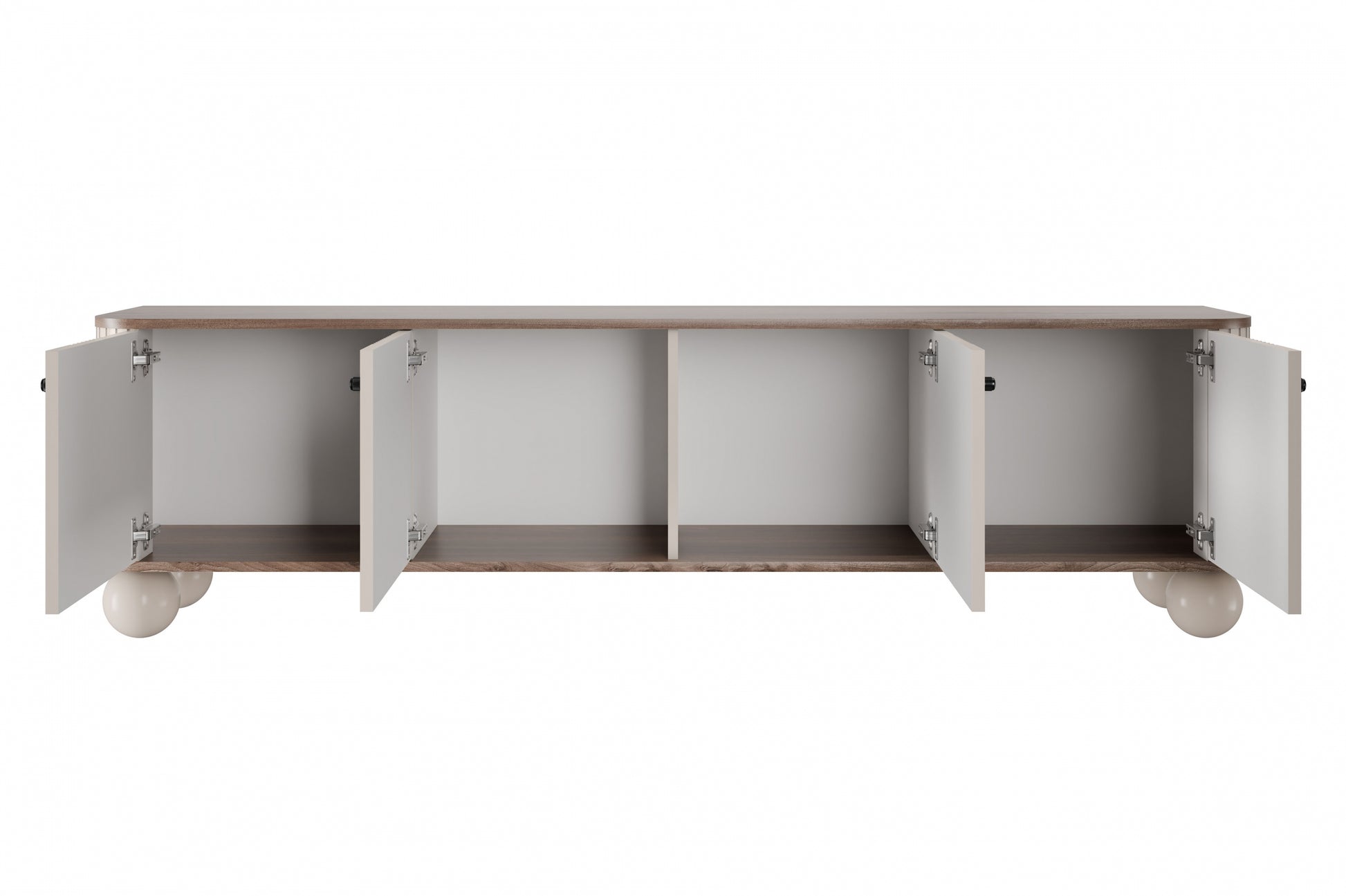 TV skapis Vespa 187/48/38 cm kašmirs/rieksts/melns - N1 Home