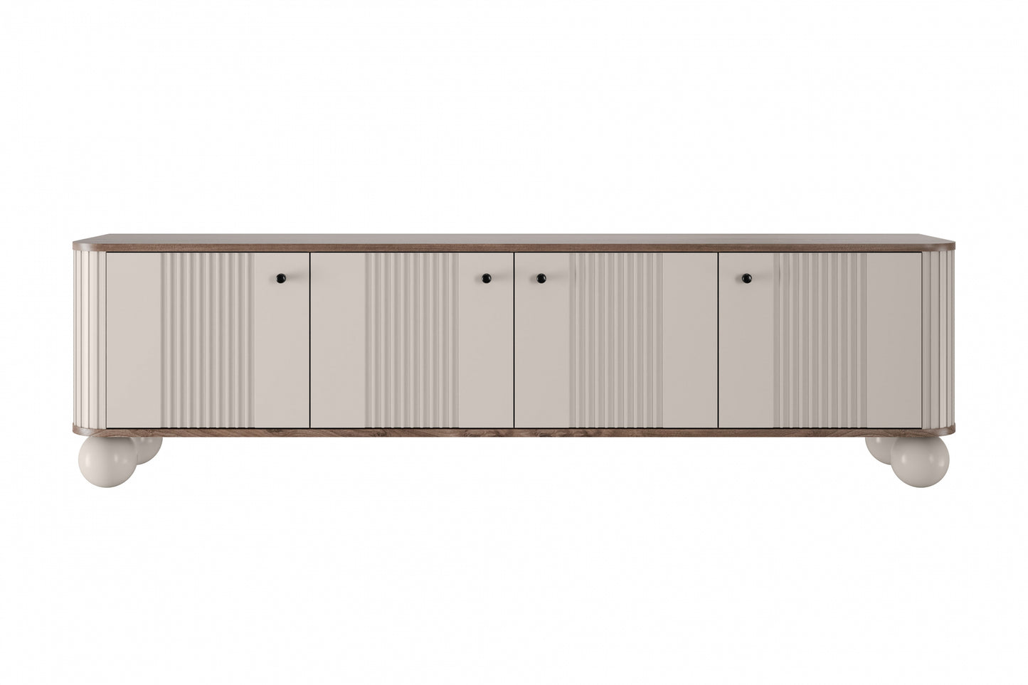 TV skapis Vespa 187/48/38 cm kašmirs/rieksts/melns - N1 Home