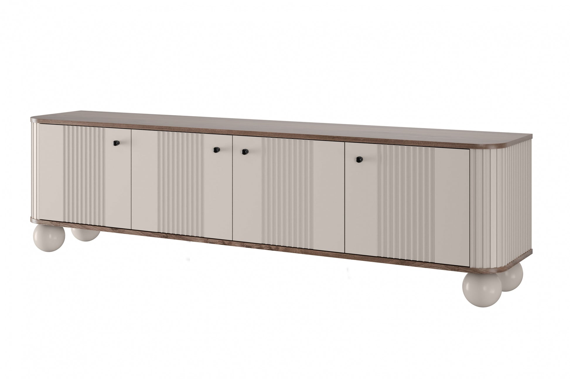 TV skapis Vespa 187/48/38 cm kašmirs/rieksts/melns - N1 Home