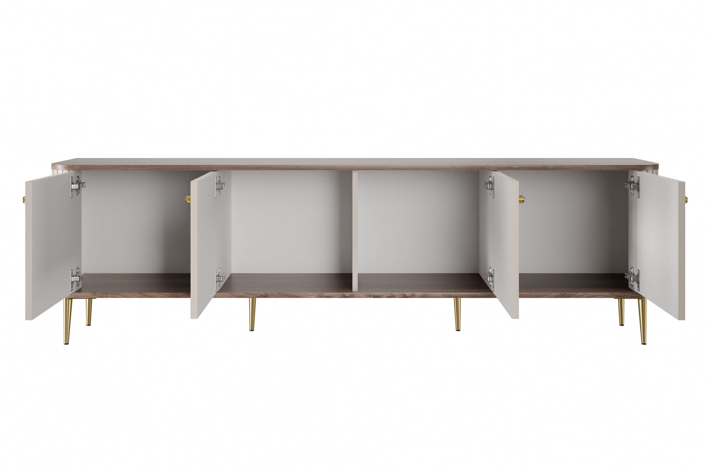 TV skapis Vespa 187/51/38 cm kašmirs/rieksts/zelts - N1 Home