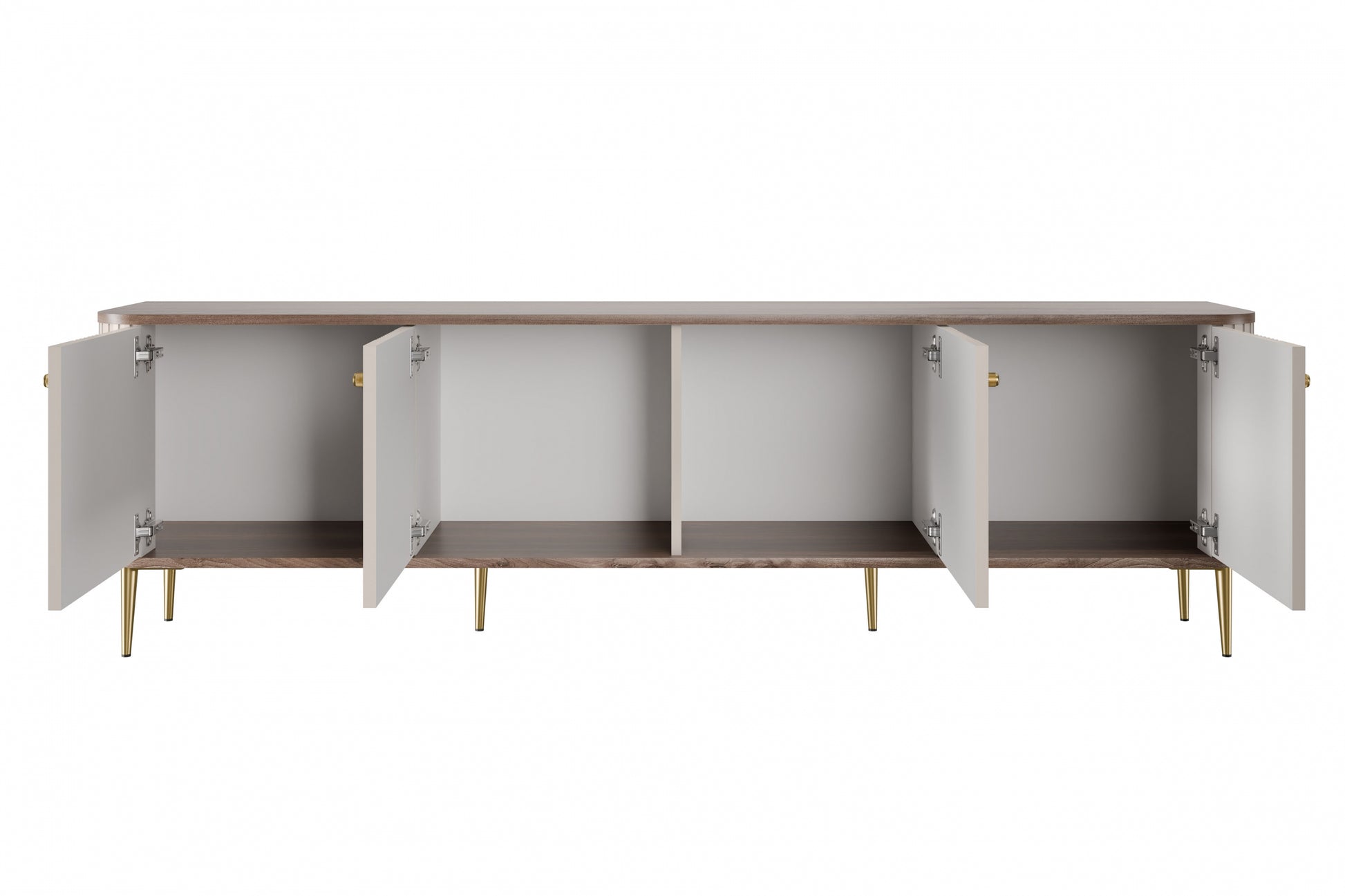 TV skapis Vespa 187/51/38 cm kašmirs/rieksts/zelts - N1 Home