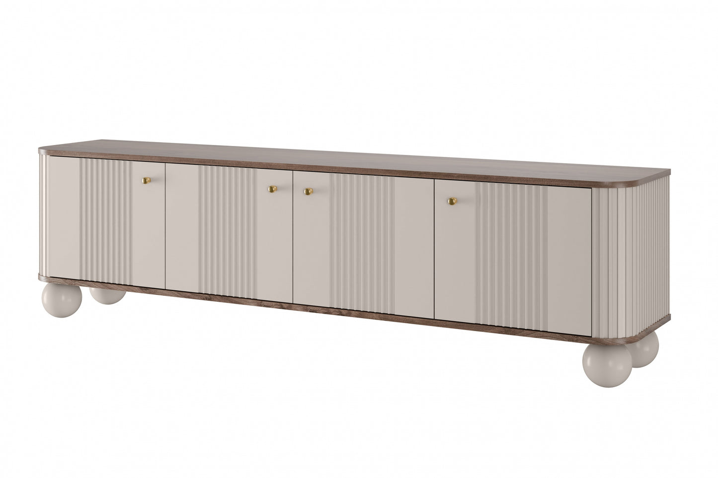 TV skapis Vespa 187/48/38 cm kašmirs/reiksts/zelts - N1 Home