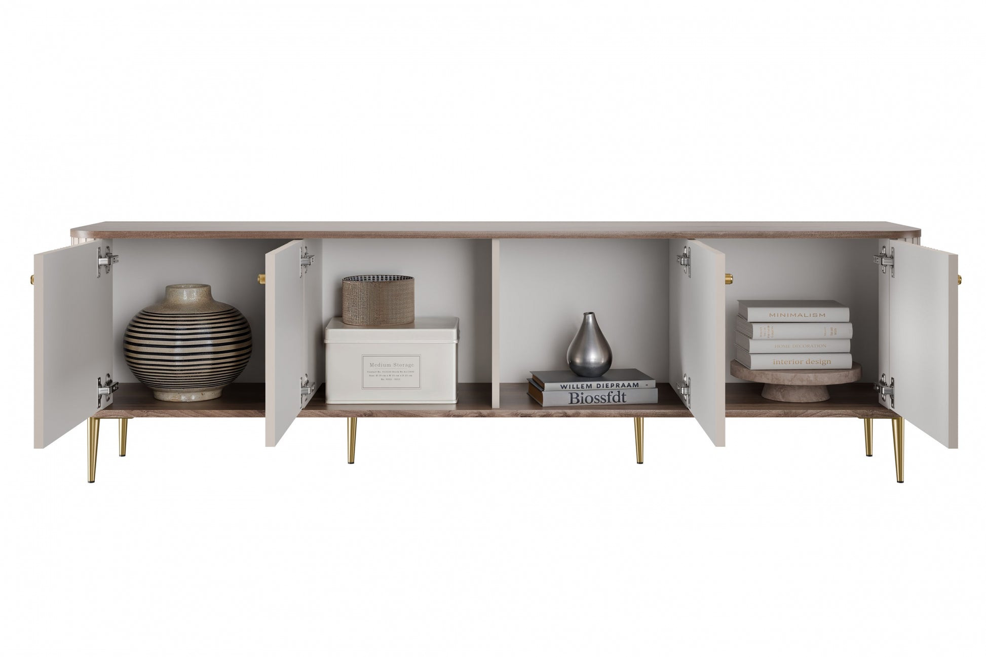 TV skapis Vespa 187/51/38 cm kašmirs/zelts - N1 Home