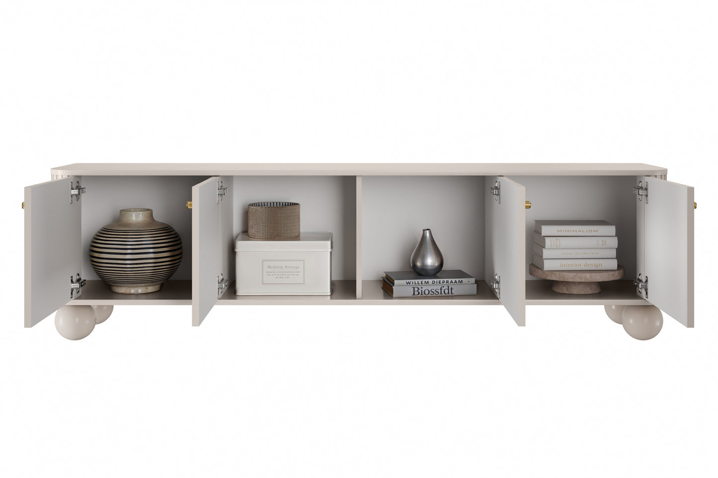 TV skapis Vespa 187/48/38 cm kašmirs/zelts - N1 Home