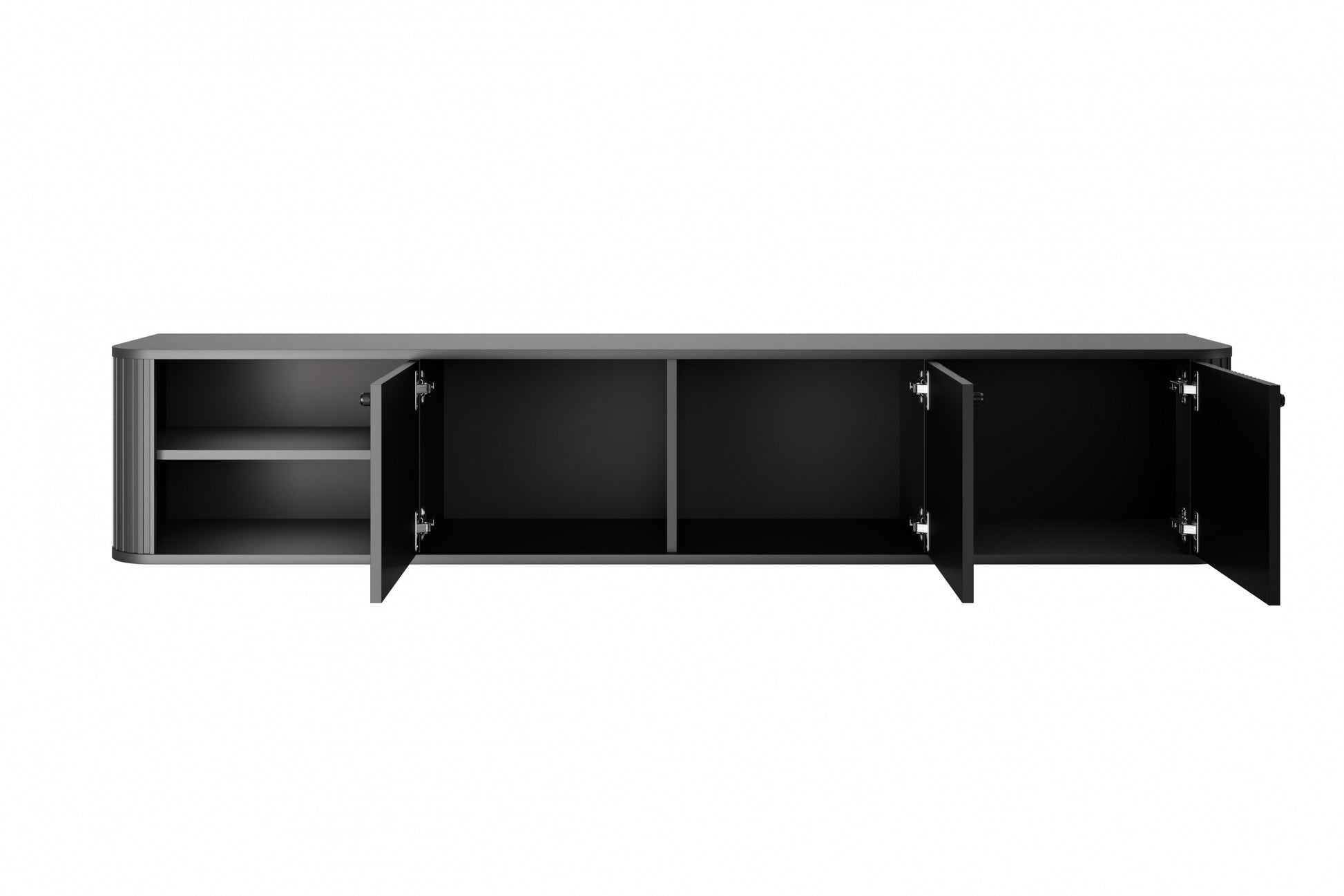 TV skapis Vespa  187/36/38 cm melns/melns - N1 Home