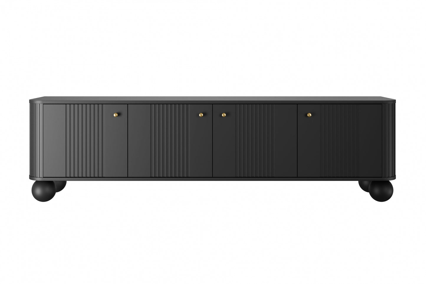 TV skapis Vespa 187/48/38 cm melns/zelts - N1 Home