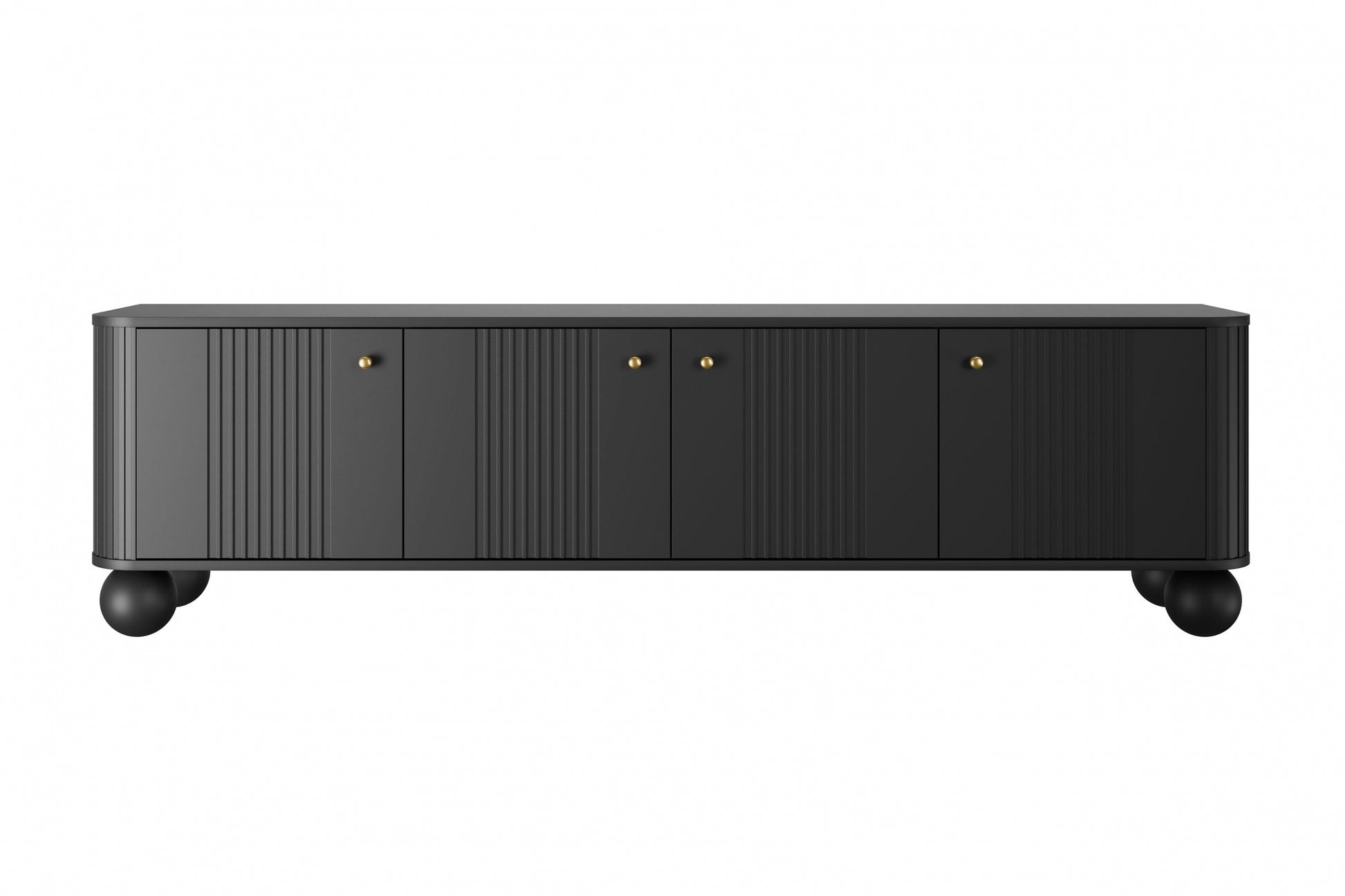 TV skapis Vespa 187/48/38 cm melns/zelts - N1 Home