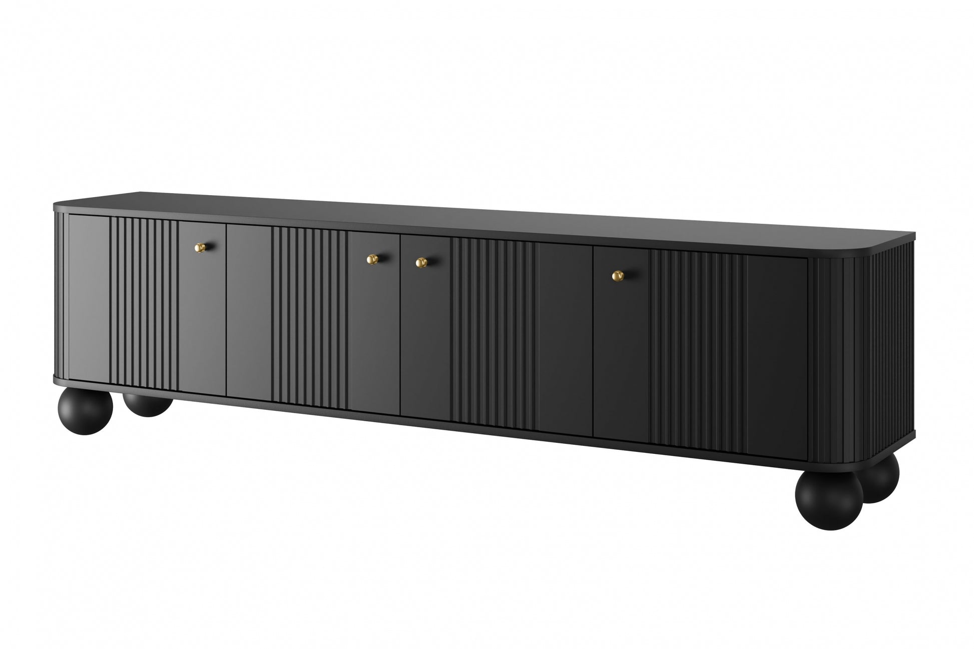 TV skapis Vespa 187/48/38 cm melns/zelts - N1 Home