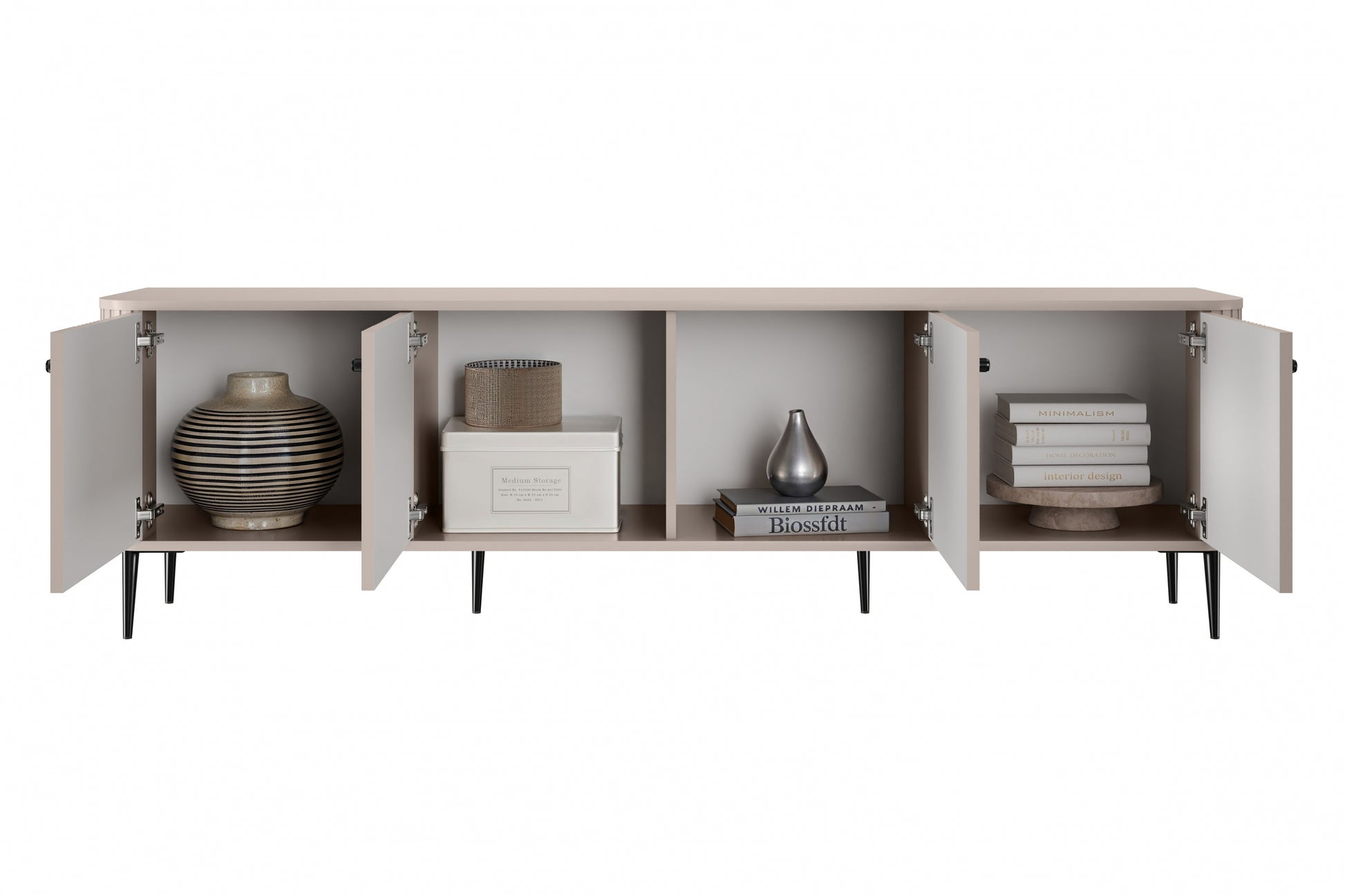 TV skapis Vespa 187/51/38 cm kašmirs/melns - N1 Home