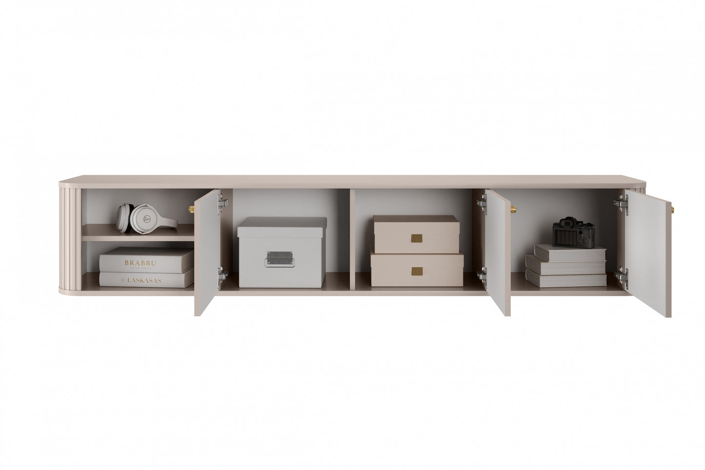 TV skapis Vespa  187/36/38 cm kašmirs/zelts - N1 Home