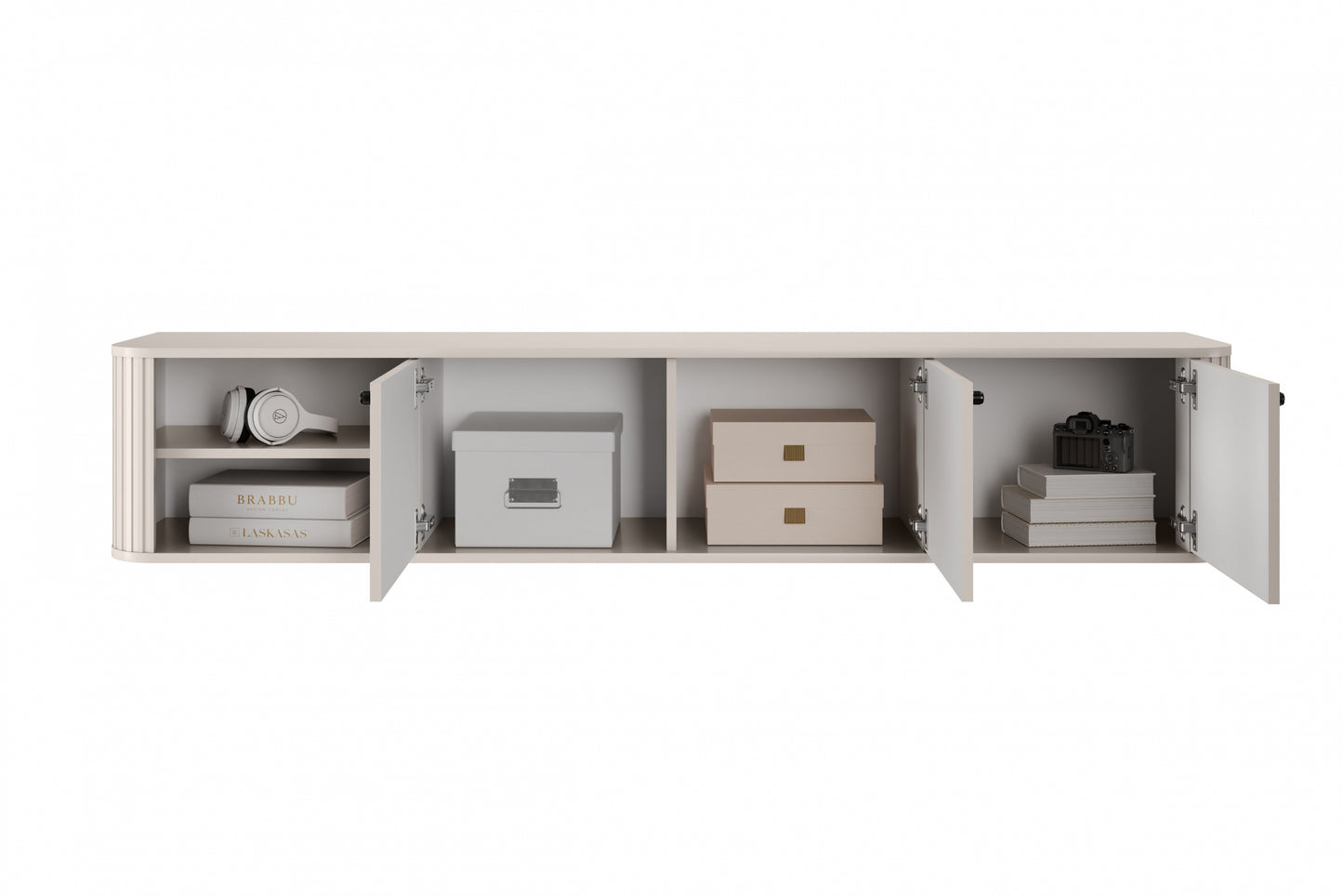 TV skapis Vespa  187/36/38 cm kašmirs/melns - N1 Home