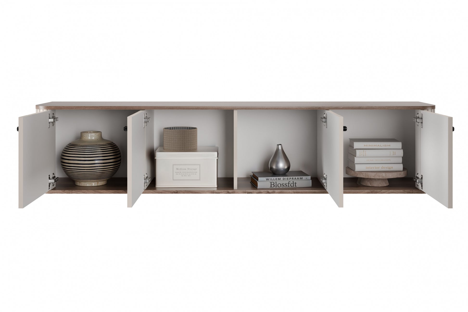 TV skapis Vespa 187/36/38 cm kašmirs/rieksts/melns - N1 Home