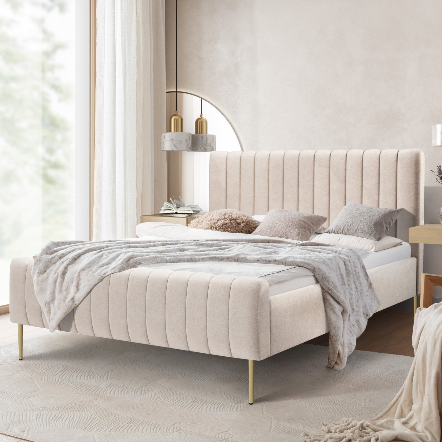 Gulta Austin zelta  kājas 120; 140; 160; 180/200 cm Salvador (SIC) 1 - N1 Home