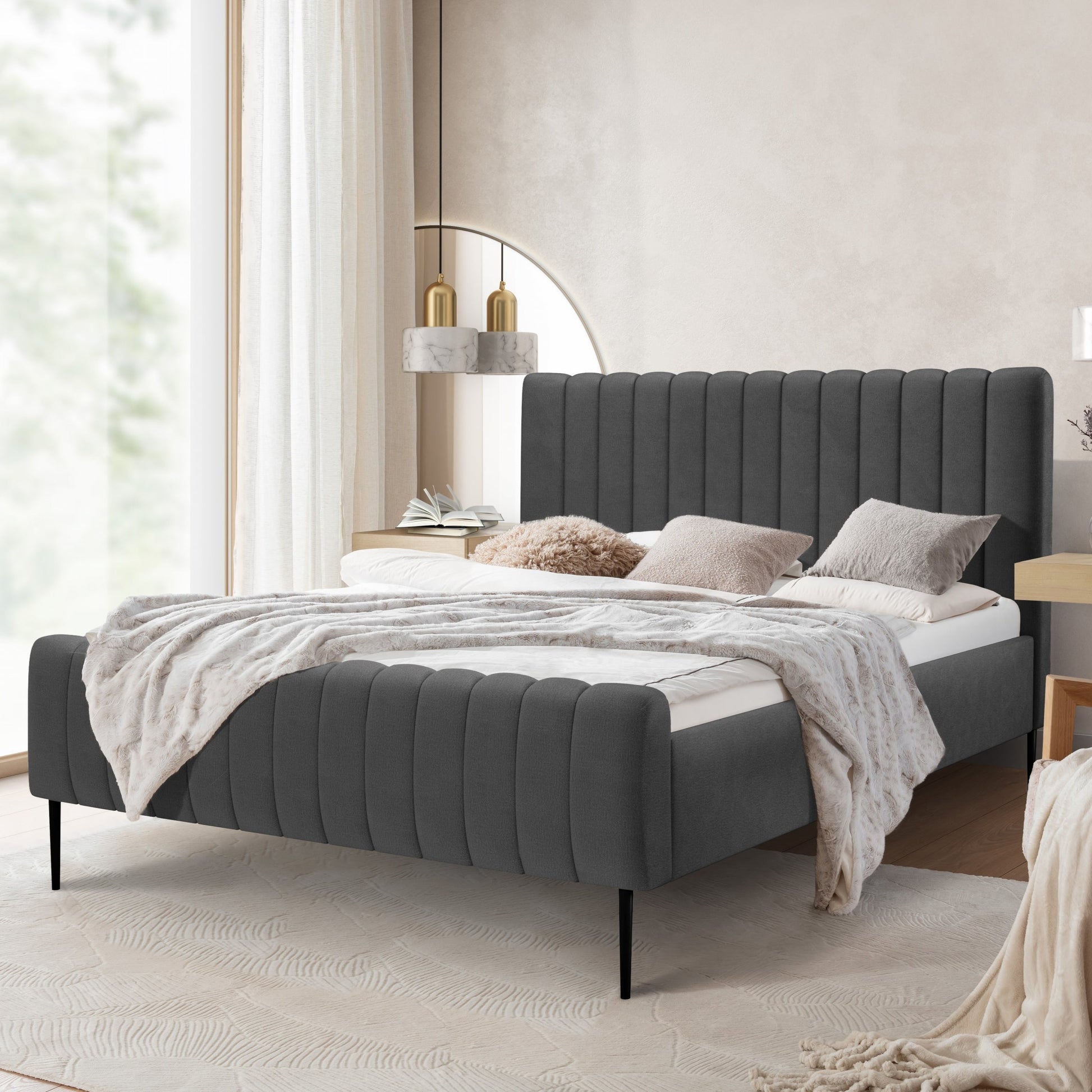 Gulta Austin melnas kājas 120; 140; 160; 180/200 cm Salvador (SIC) 15 - N1 Home