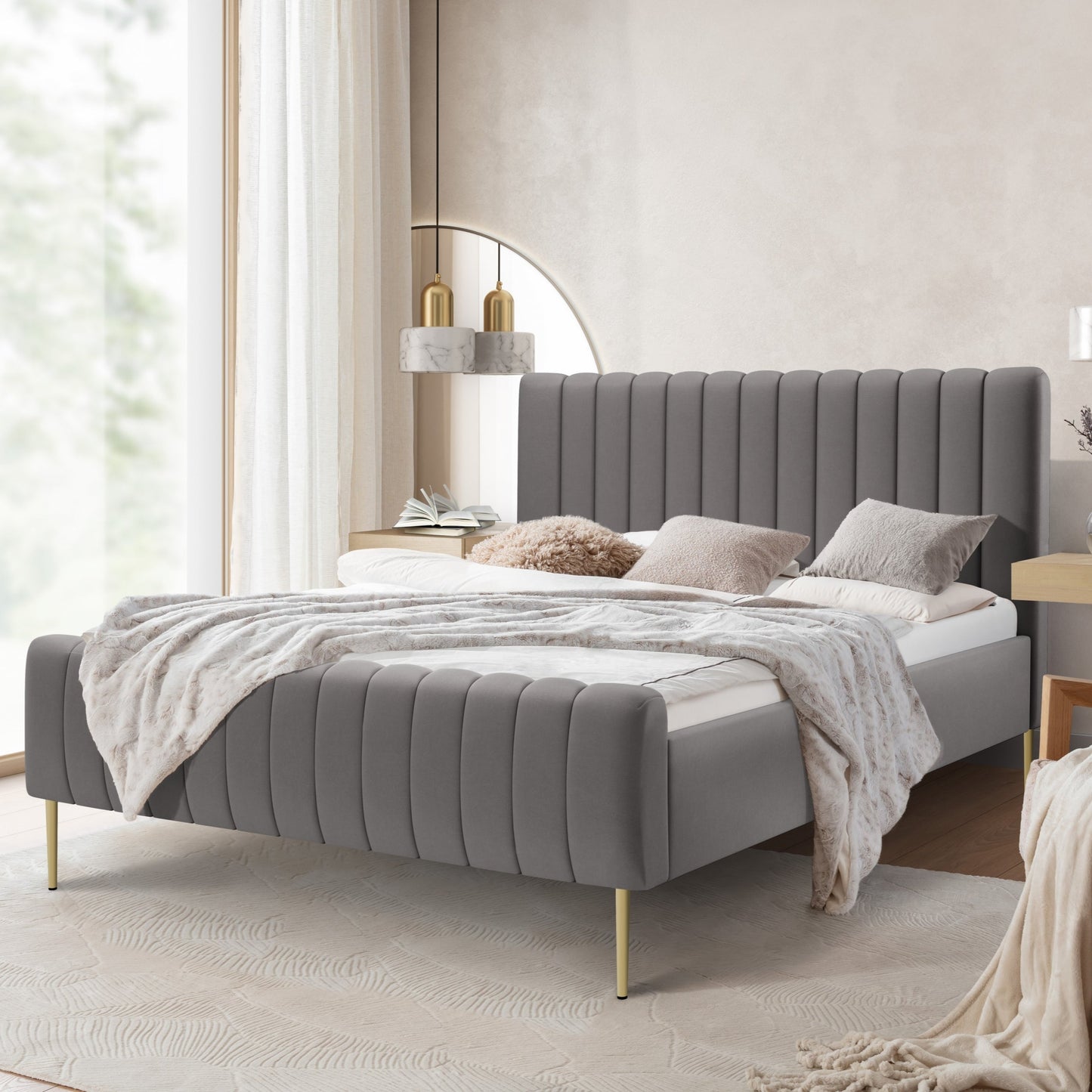 Gulta Austin zelta  kājas 120; 140; 160; 180/200 cm Velluto 15 - N1 Home