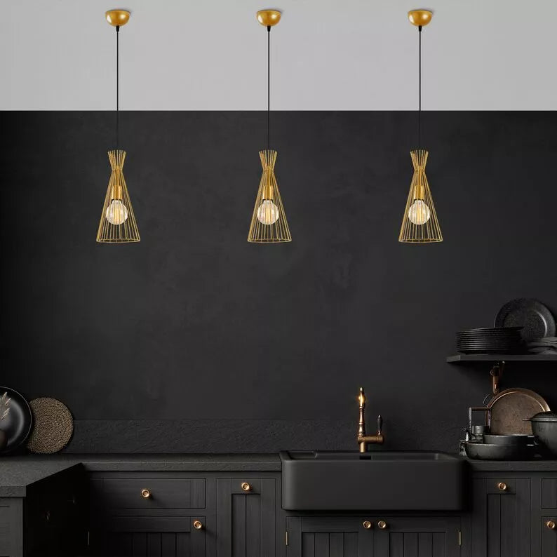 JILTO x1 trīsstūrveida zelta piekaramā lampa - N1 Home