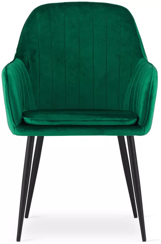 MERSYM Polsterēts krēsls no tumši zaļa samta - N1 Home