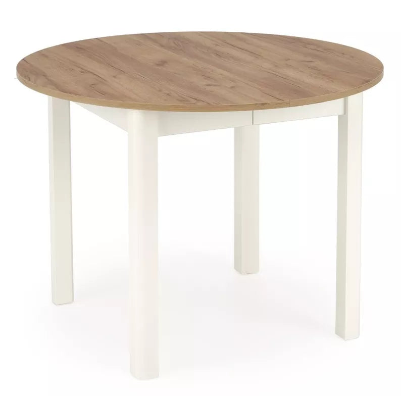 LOOM Izvelkamais galds 102-142x102 cm, ozols/balts - N1 Home