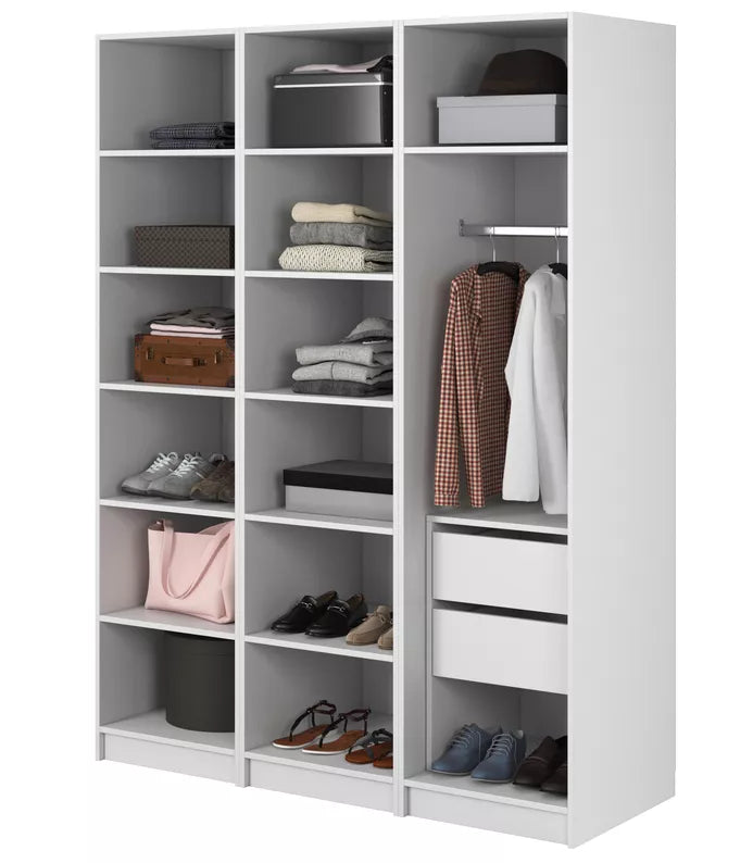 MEFRA Trīsdurvju skapis 150 cm, pelēks bēšs - N1 Home