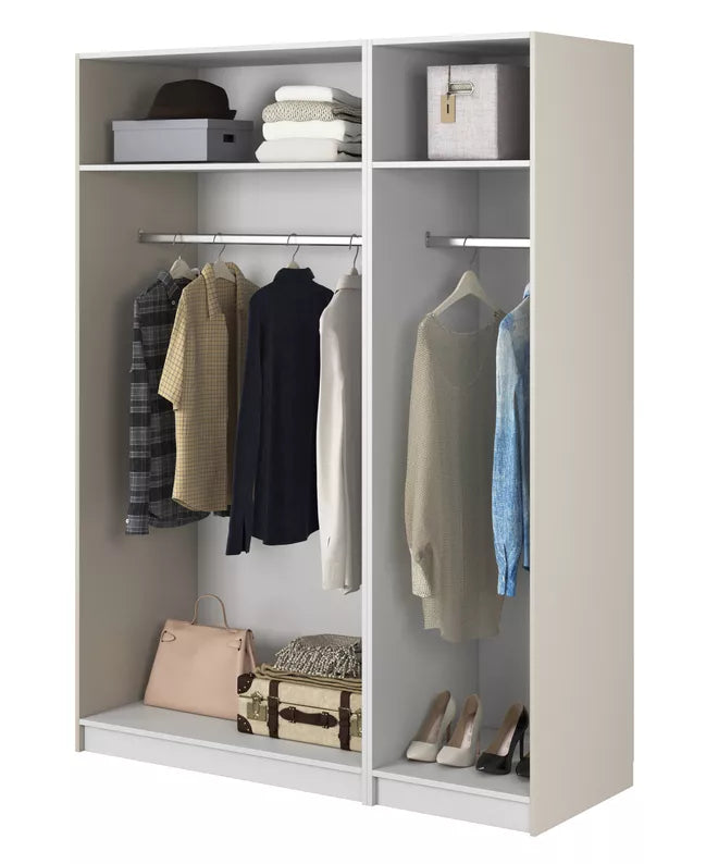 MEFRA Trīsdurvju skapis 150 cm, pelēks bēšs - N1 Home