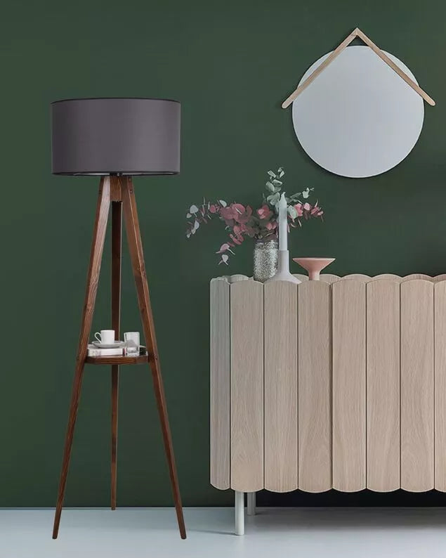 LINDIRSA Stāvlampa 176 cm ar pelēku plauktu - N1 Home