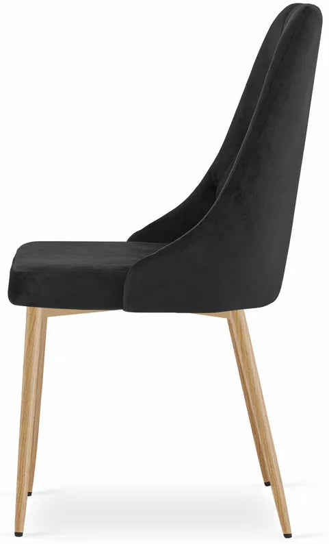 MOLAI Polsterēts krēsls, melns samts - N1 Home