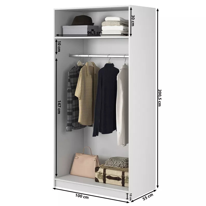 MEFRA Divdurvju skapis 100 cm, melns - N1 Home