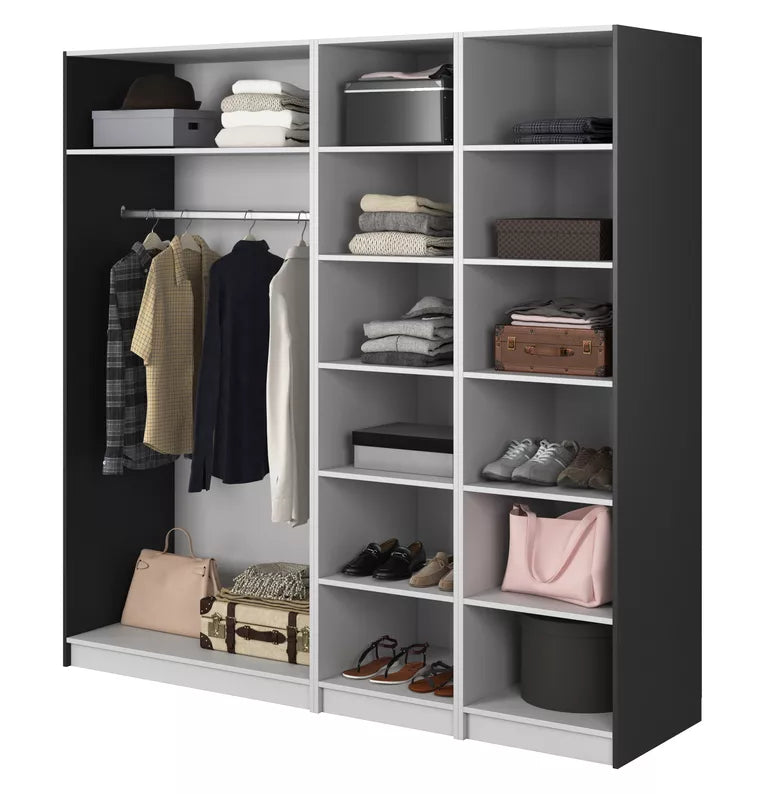 MEFRA Četrdurvju skapis 200 cm, melns - N1 Home