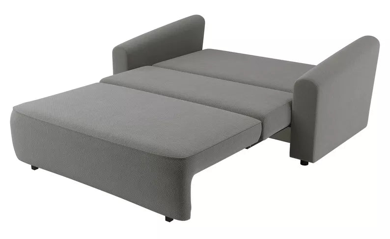 VIOSTE Divvietīgs dīvāns, 130 cm, ar glabātuvi, tumši pelēks hidrofobs šenils - N1 Home