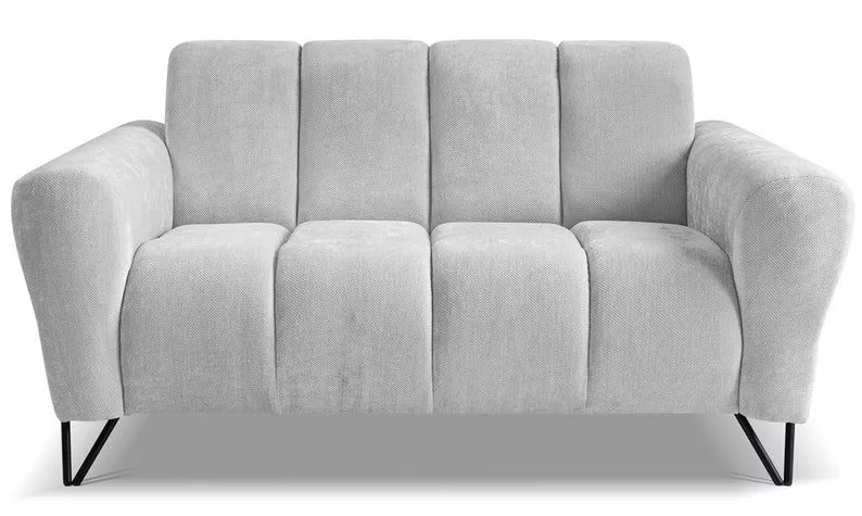 LAREVO Divvietīgs dīvāns, gaiši pelēks šenils - N1 Home