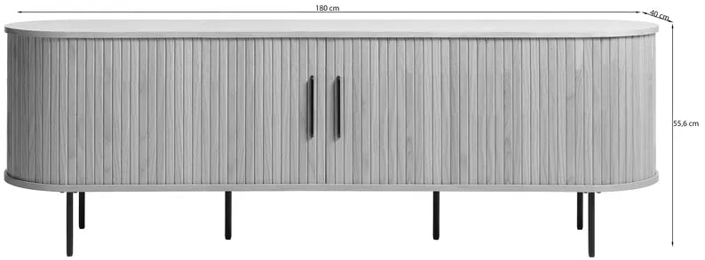 TIVELGA TV skapis, 180 cm, melna ozolkoka līstes - N1 Home