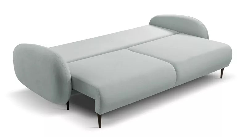 FRABA Izvelkamais dīvāns ar gulēšanas funkciju, veļas konteineru, pelēks samts - N1 Home