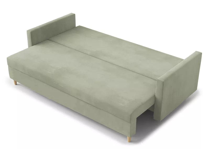 LUTTO Dīvāns ar glabātuvi, izvelkamais, salvijas samts - N1 Home