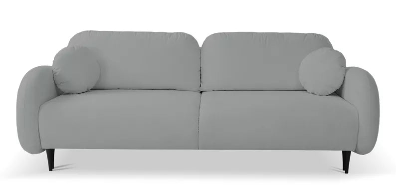 FRABA Izvelkamais dīvāns ar gulēšanas funkciju, veļas konteineru, pelēks velvets - N1 Home