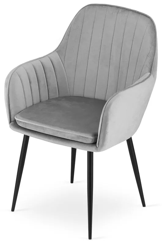 MERSYM Polsterēts krēsls no tumši pelēka samta - N1 Home