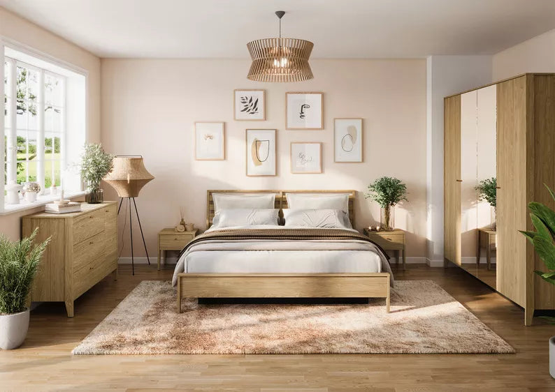 ZOCY Viendurvju kumode ar trim atvilktnēm, 136 cm, eļļots ozols - N1 Home