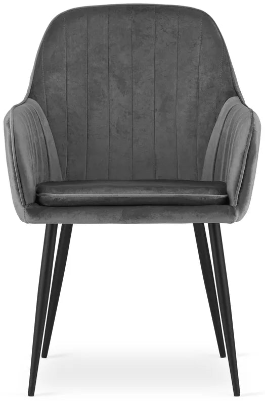 MERSYM Polsterēts krēsls no tumši pelēka samta - N1 Home