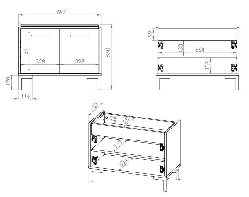 LARTI Apavu skapis 70 cm ar sēdekli, amatnieka ozols - N1 Home