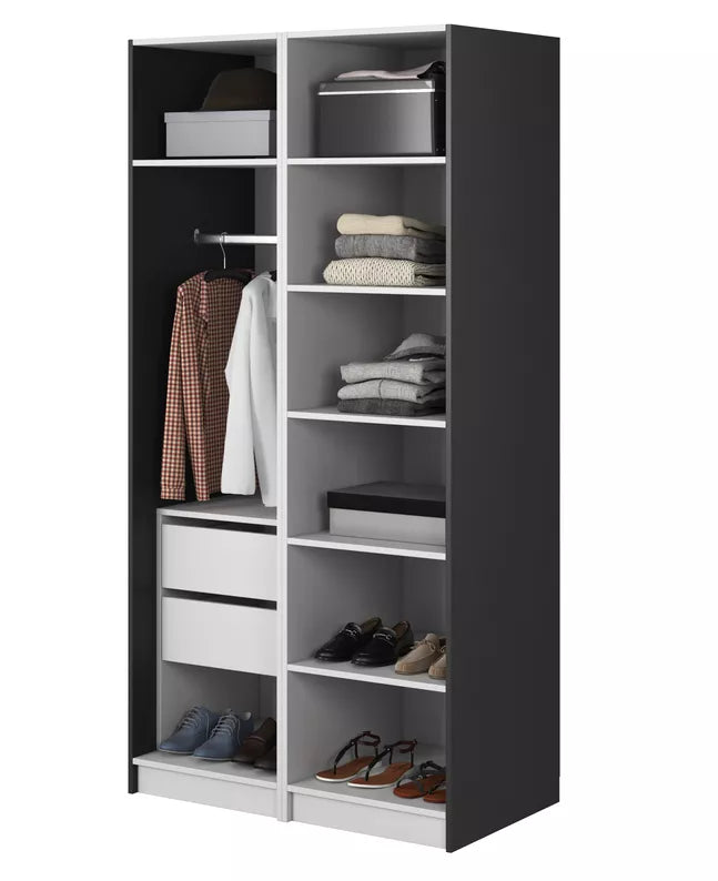 MEFRA Divdurvju skapis 100 cm, melns - N1 Home