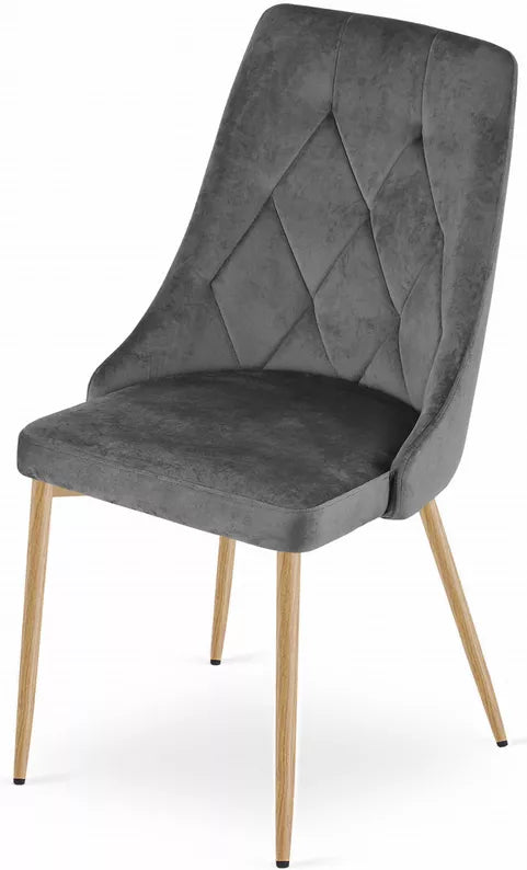 MOLAI Polsterēts krēsls, tumši pelēks samts - N1 Home