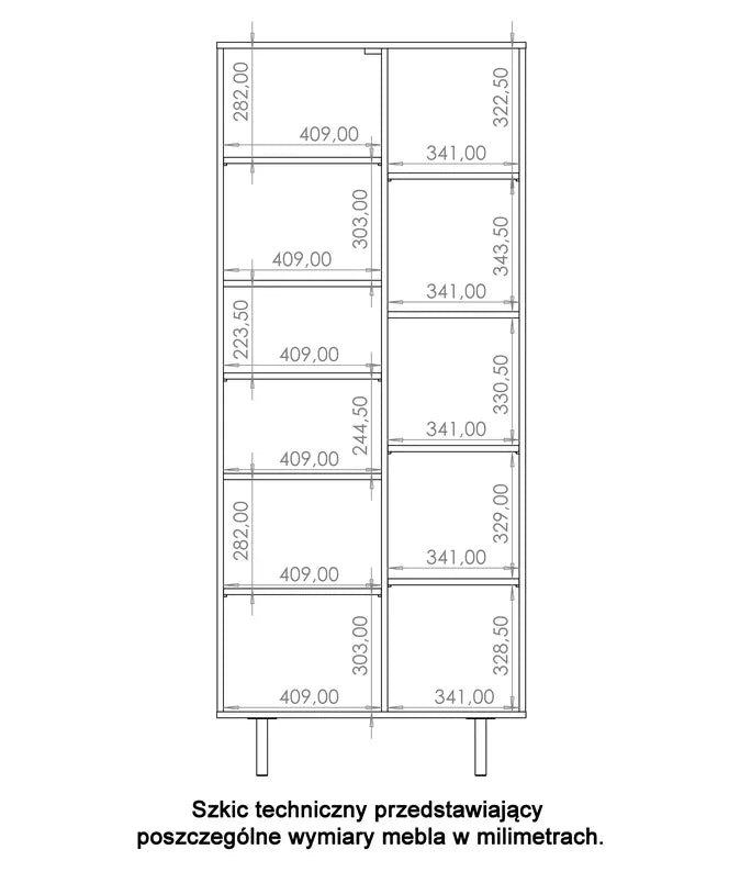 BLAZKA Slēgtais plaukts, 80 cm, ar diviem plauktiem, matēti melnas līstes - N1 Home