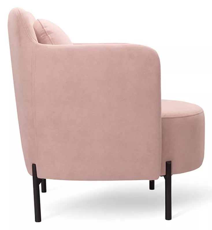 VENESE Kausa krēsls, rozā, viegli tīrāms samts, ar melnām kājām - N1 Home