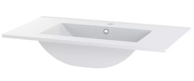 VELAV Vannas istabas skapis ar izlietni, 60 cm, rievota priekšpuse, matēts melns / riekstkoks - N1 Home