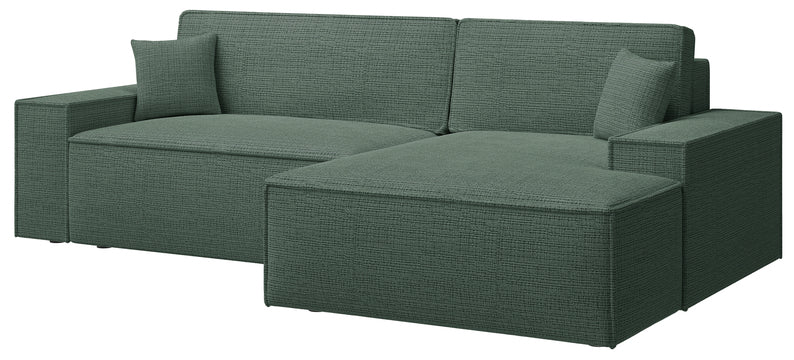 REFESE L-veida dīvāns ar gulēšanas funkciju un glabāšanas kasti, salvijas šenils, kreisa/laba puse - N1 Home