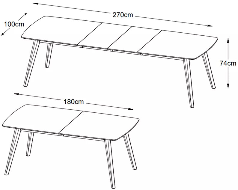 VELSET izvelkamais galds 180-270 cm, dabīgs ozols - N1 Home