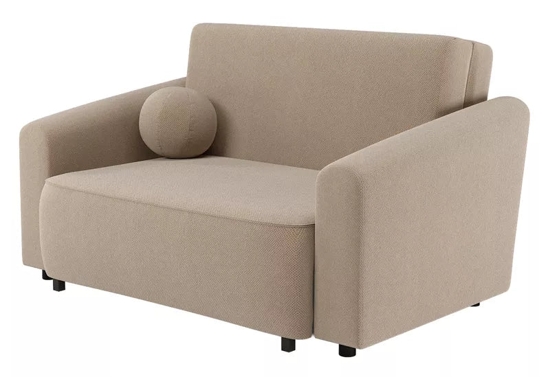 VIOSTE Divvietīgs dīvāns, 110 cm, ar glabātuvi, smilškrāsas hidrofobs šenils - N1 Home