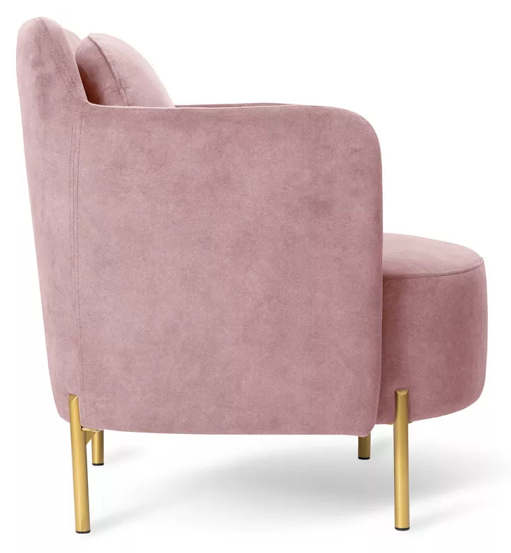 VENESE Kausa krēsls, rozā, viegli tīrāms samts, ar zelta kājām - N1 Home